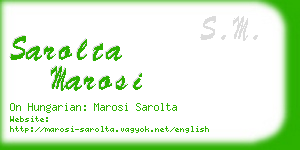 sarolta marosi business card